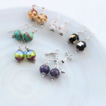 Round Multi Coloured Murano Glass Earrings, 3 of 12