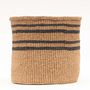 Thin Stripe Charcoal And Natural Storage Basket, thumbnail 3 of 8