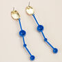Gold And Blue Acrylic Drop Earrings, thumbnail 4 of 5