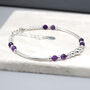 Amethyst Gemstone And Sterling Silver Bracelet, February Birthstone Jewellery, thumbnail 1 of 6
