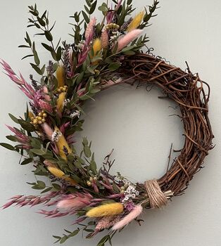 Large Spring Dried Flower Wreath, 8 of 9