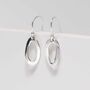 Sterling Silver Oval Ripple Earrings, thumbnail 8 of 11