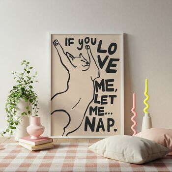 If You Love Me Let Me Nap Bedroom Print, 2 of 3