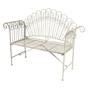 Bielle Stone Grey Iron Garden Bench, 2 of 6