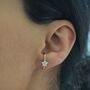 Gold Plated 925 Sterling Silver Flower Ear Climber Cuff, thumbnail 3 of 9