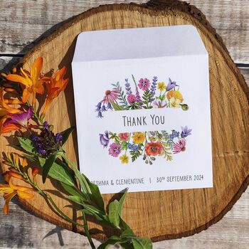 10 Wildflower Seed Packet Favours Colourful Thank You, 6 of 6