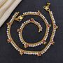 Gold Plated Crystal Stone Dangle Charm Payal Anklet, thumbnail 3 of 3