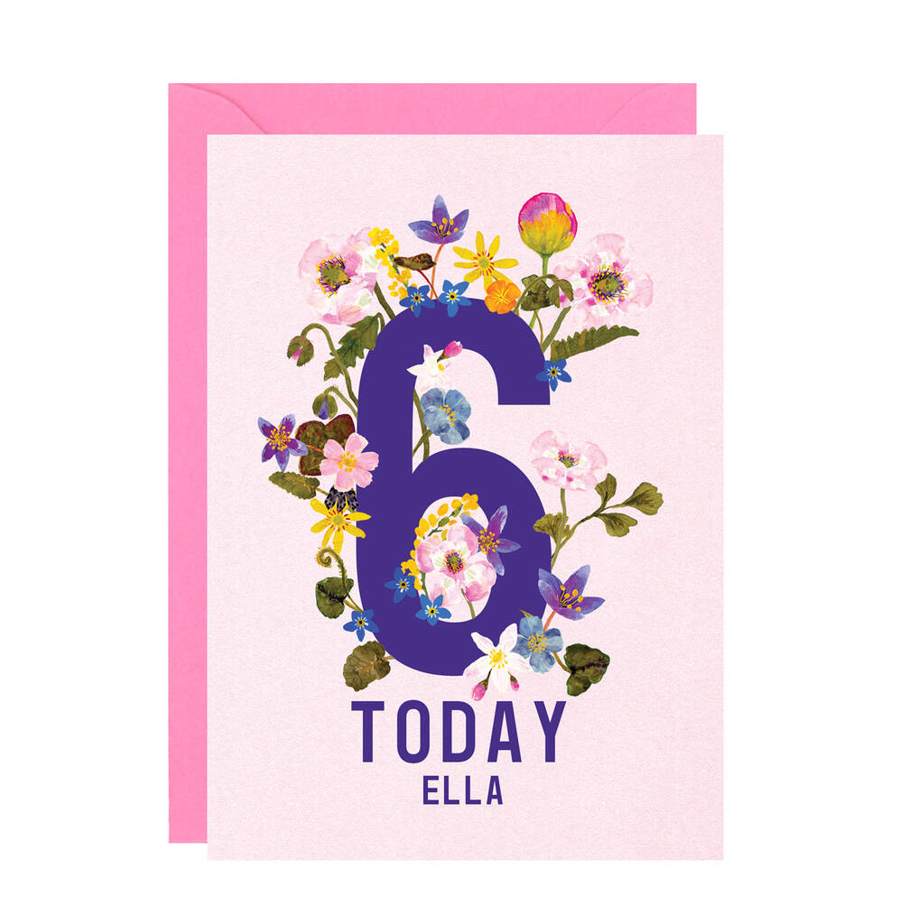 Personalised Six Today Age Card