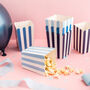 Blue Stripy Popcorn Snack Party Boxes, thumbnail 1 of 1