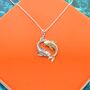 Sterling Silver And Bronze Double Koi Necklace, thumbnail 1 of 2