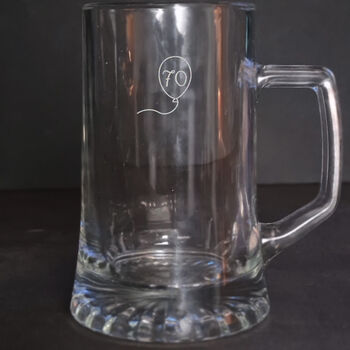 Personalised 70th Birthday Gift Balloon Stein Glass, 3 of 5