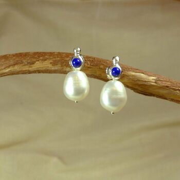 Pearl And Garnet Cabochon Earrings, 5 of 7