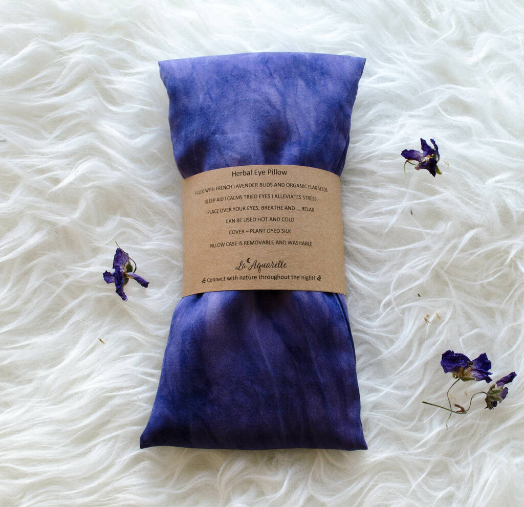 Organic Lavender Hand Dyed Eye Pillow By La Aquarelle
