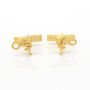 Cheetah Cufflinks 18 Ct Gold On Silver, thumbnail 1 of 2