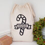 Personalised Christmas Candy Cane Sack, thumbnail 1 of 3