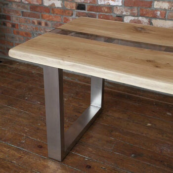 Silver Resin River Solid Wood Dining Table, 2 of 5