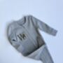 Easter Initial Personalised Baby Zip Sleepsuit | Newborn Essentials Design #E4, thumbnail 5 of 7