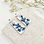 Statement Blue And White Floral Polymer Clay Earrings, thumbnail 1 of 5