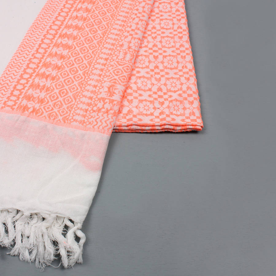 embroidered white cotton scarf by bohemia