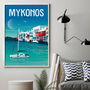 Mykonos Travel Poster Art Print, thumbnail 3 of 4