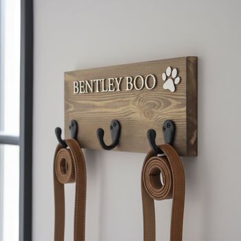 Personalised Dog Name Lead Holder | Raised Lettering, 4 of 8