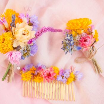 The Botanical Grove Dried Flower Baked Blossom Hair Comb, 2 of 4