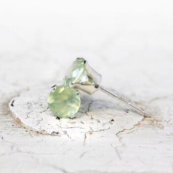 Green Prehnite Stud Earrings, 2 of 12