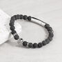 Personalised Men's Silver Plated Lion Beaded Bracelet, thumbnail 6 of 8