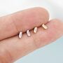 Tiny Baguette Cz Stud Earrings In Sterling Silver, thumbnail 3 of 12