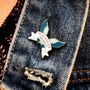 She Flies With Her Own Wings Latin Enamel Pin Badge, thumbnail 1 of 4