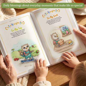 Personalised Baby Christening Gift Book Of Blessings, 7 of 12
