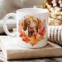 Personalised Dog Mug Vizsla In An Autumn Wreath, thumbnail 1 of 2