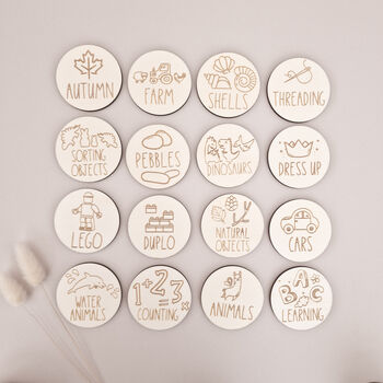 Personalised Wooden Illustrated Labels For Organisation, 3 of 7