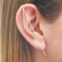 Oxidised Silver Gothic Triangle Ear Climber Earring, thumbnail 2 of 6