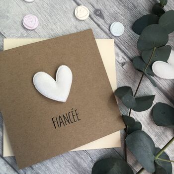 Fiancé / Fiancée Padded Heart Birthday Card, 3 of 4