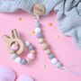 Personalised Baby Teether With Wooden Bunny Shape, thumbnail 4 of 4