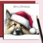 German Shepherd Dog Christmas Card. Sleepy Time, thumbnail 1 of 2