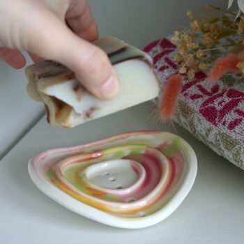 Yellow/Pink Soap Dish. Sponge Drainer, 2 of 2