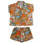 Ladies Orange Paisley Print Cotton Short Pyjama Set, thumbnail 4 of 4