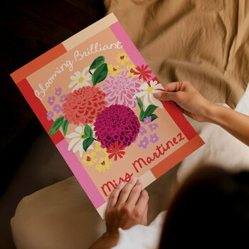 Thank You Teacher Personalised Floral Print, 8 of 9