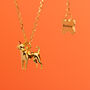 Chihuahua Sterling Silver Gold Plated Necklace, thumbnail 1 of 9