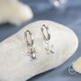 Sterling Silver Mismatched Sea Turtle And Starfish Huggie Hoops, thumbnail 1 of 12
