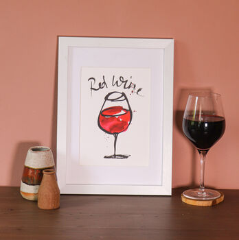 Red Wine Illustrated Wall Art, 5 of 10