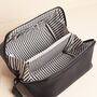 Men's Vegan Leather Wide Open Wash Bag In Black, thumbnail 3 of 3