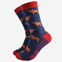 Men's Bamboo Socks Christmas Highland Cow Navy Red, thumbnail 2 of 5