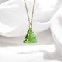 Glass Christmas Tree Necklace, thumbnail 2 of 5