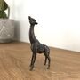 Miniature Bronze Giraffe Sculpture 8th Anniversary Gift, thumbnail 7 of 12