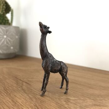 Miniature Bronze Giraffe Sculpture 8th Anniversary Gift, 7 of 12