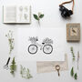 Hand Drawn Flowers And Bikes Print, thumbnail 2 of 4