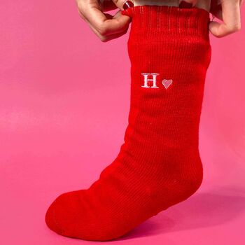 Personalised Heart Initial Slipper Socks, 4 of 4